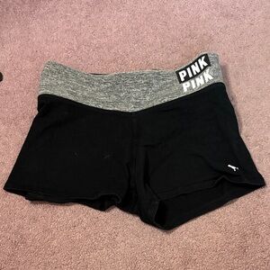 PINK Victoria's Secret Black and Gray Athletic Shorts